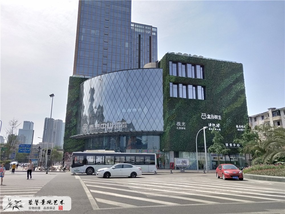 成都大型商場(chǎng)室外防抗紫外線植物墻 (2)
