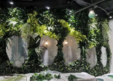 衛(wèi)生間垂直綠化仿真植物墻